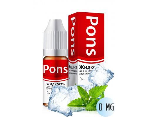 Жидкость для эл. сигарет PONS 0 мг. ледяная мята 10 мл.
